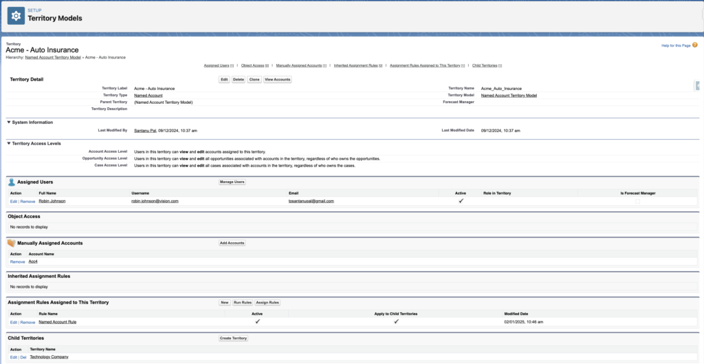 Sales Territories Implementation Easy Coding